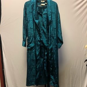 Victoria’s Secret silk green pajama set and robe
